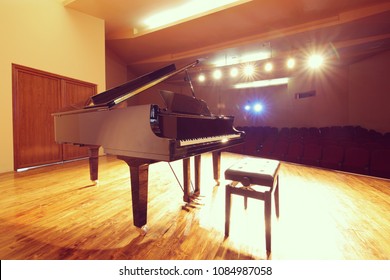 Piano Inside A Concert Hall