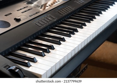 Piano keyboard close up. Piano keys