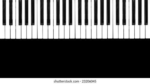 Piano keyboard  on black background.