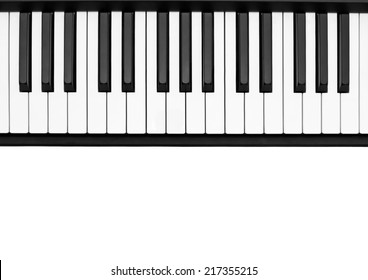  Piano Keyboard On White Background 