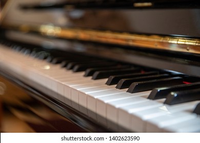 Piano keys close up. Musical instrument