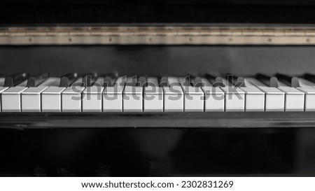 Piano keys closeup. Classic piano keyboard 