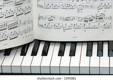 Piano Keys With Music Sheet