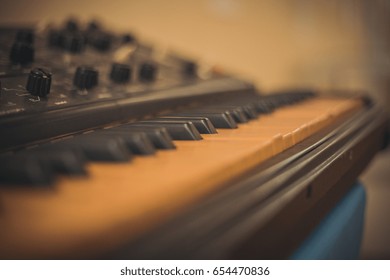 Piano keys or synthesizer vintage style