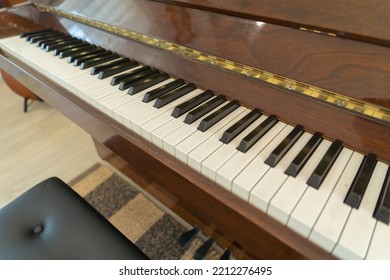 Piano Room At Home Or House For Party Music Performance. Interior Design. Entertainment. Celebration Event. People Lifestyle. Pianist Hobby.