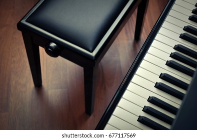 Piano And Stool View From Above