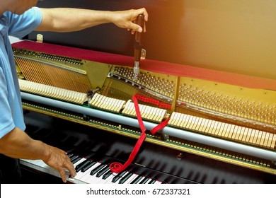 Piano Tuning , Hand Of Piano Tuner