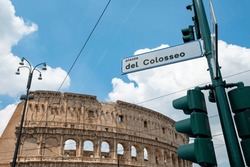 "Piazza Del Colosseo" Street Sign - Rome - Italy
