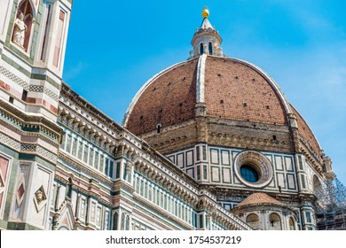 Piazza del Duomo, Cathedral Square in historic center of Florence Tuscany Italy, Florence Cathedral with the Cupola del Brunelleschi, Giotto's Campanile, Florence Baptistery, Loggia del Bigallo
