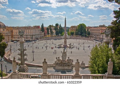 Piazza Del Popolo In Rome