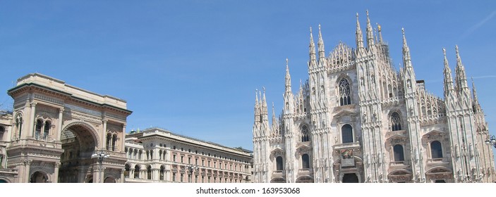 The Piazza Duomo Square In Milan, Italy