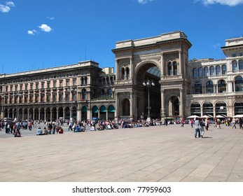 The Piazza Duomo Square In Milan, Italy