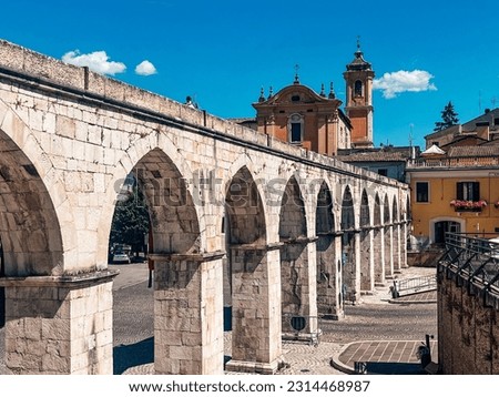 Piazza Garibaldi aqueduct in Sulmona, Italy