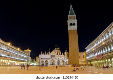 Piazza San Marco At Night, Venice, Italy