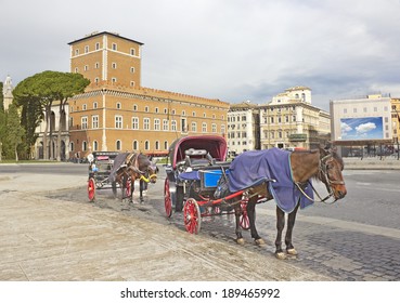 Piazza Venezia In Rome, Italy