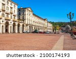 Piazza Vittorio Veneto is a main square in Turin city, Piedmont region of northern Italy