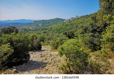 Pic Saint-Loup mountain in Languedoc-Roussillon, the highest point of Montpellier, Occitanie, southern France - Shutterstock ID 1381669598