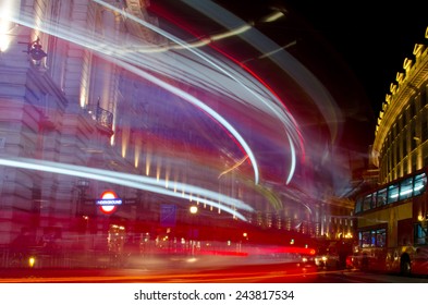 Picadilly Circus Long Exposure By Night 