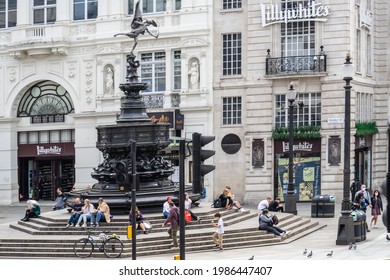 Piccadilly Circus Is A Road Junction And Public Space Of London's West End In The City Of Westminster.UK, London, May 29, 2021