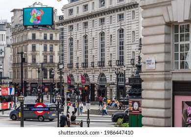 Piccadilly Circus Is A Road Junction And Public Space Of London's West End In The City Of Westminster.UK, London, May 29, 2021