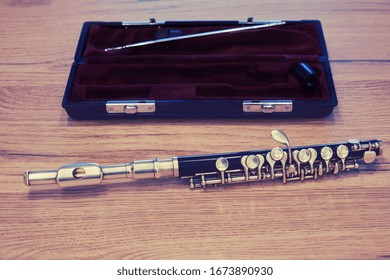 Piccolo Flute With Red Case, Close-up