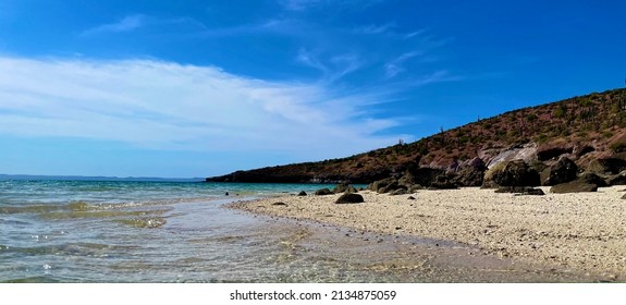 Pichilingue Beach. Sand, Hill And Blue Sky