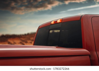 Pick up rear window with illumination at the evening