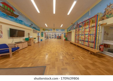 Pickering, Yorkshire 23rd April 2019: Photo Of The St Joseph's Roman Catholic Primary School In The Village Of Pickering In York UK Showing The Schools Sport Hall