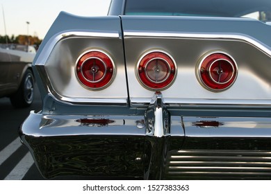 Pickerington,Ohio-USA Sept 5, 2019:
Signature three horizontal brake lights on Chevy Impala. - Shutterstock ID 1527383363