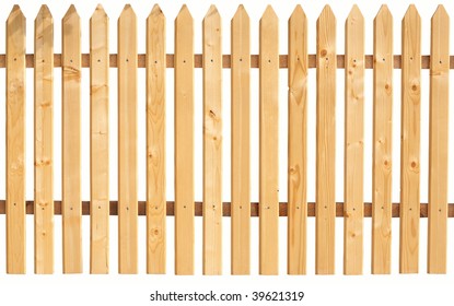  Picket fence isolated on white.  You can replicate it left and right any times.
