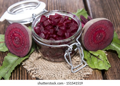 Pickled Beet on rustic wooden background