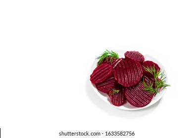 Pickled Beets on Isolated on White Background. Selective focus.