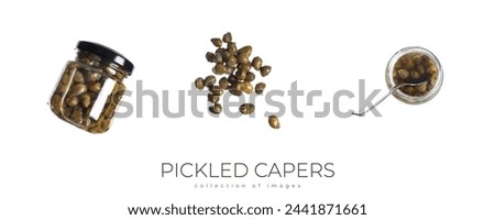 Pickled capers isolated on white background. High quality photo