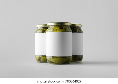 Download Pickled Cucumber Jar Mockup Three Jars Stock Photo Edit Now 790064029