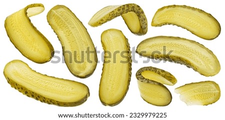 Pickled cucumber slices isolated on white background Foto stock © 