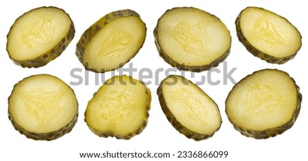 Pickled cucumber slices isolated on white background Foto stock © 