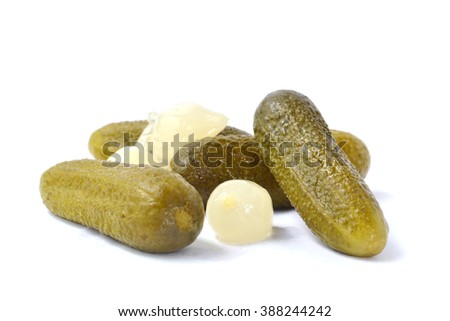 pickled cucumbers and onions