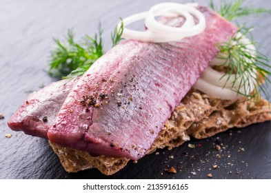 Pickled Herring Fillet With Onions