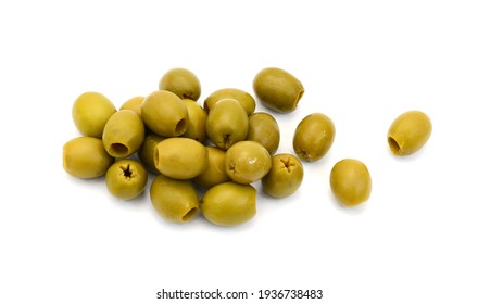 pickled olives isolated on white background - Shutterstock ID 1936738483