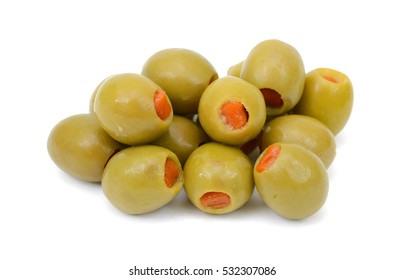 Pickled Olives Isolated On White Background