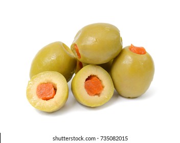 Pickled Olives Isolated On White Background