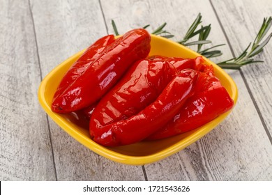 Pickled Red Bell Pepper With Oil