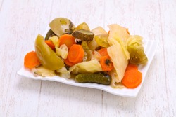 Pickled Vegetables Mix In The Bowl