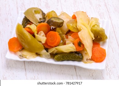 Pickled Vegetables Mix In The Bowl