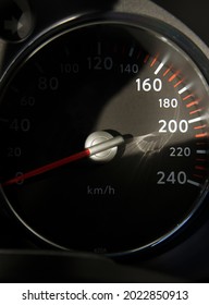 pickup speedometer, speed meter up to 240km per hour, with half light and shadow