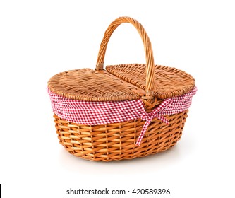 Picnic basket, isolated on white background - Shutterstock ID 420589396