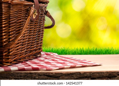 Picnic Basket On The Table