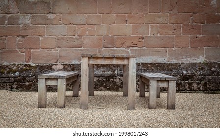 Picnic Bench And Chairs Side On Profile