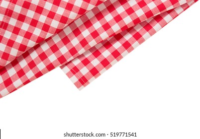 Picnic red clothes border decoration isolated. Restaurant fabric design.