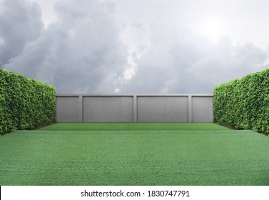 A picnic yard behind the house or roof top Artificial turf The atmosphere is near to rain - Shutterstock ID 1830747791